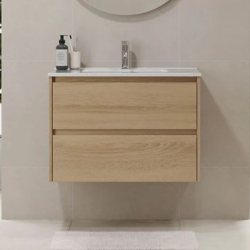 Meuble de salle de bains avec lavabo MOLDE 80x55x46 cm en chêne