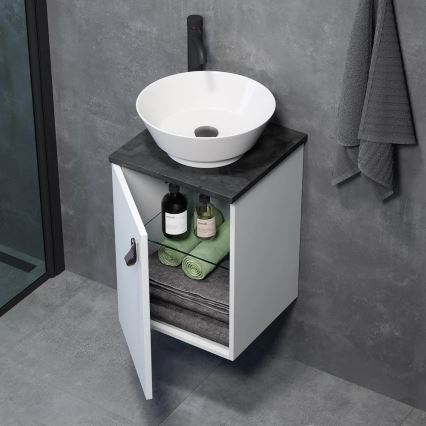 Meuble de salle de bains avec lavabo SOREN, blanc