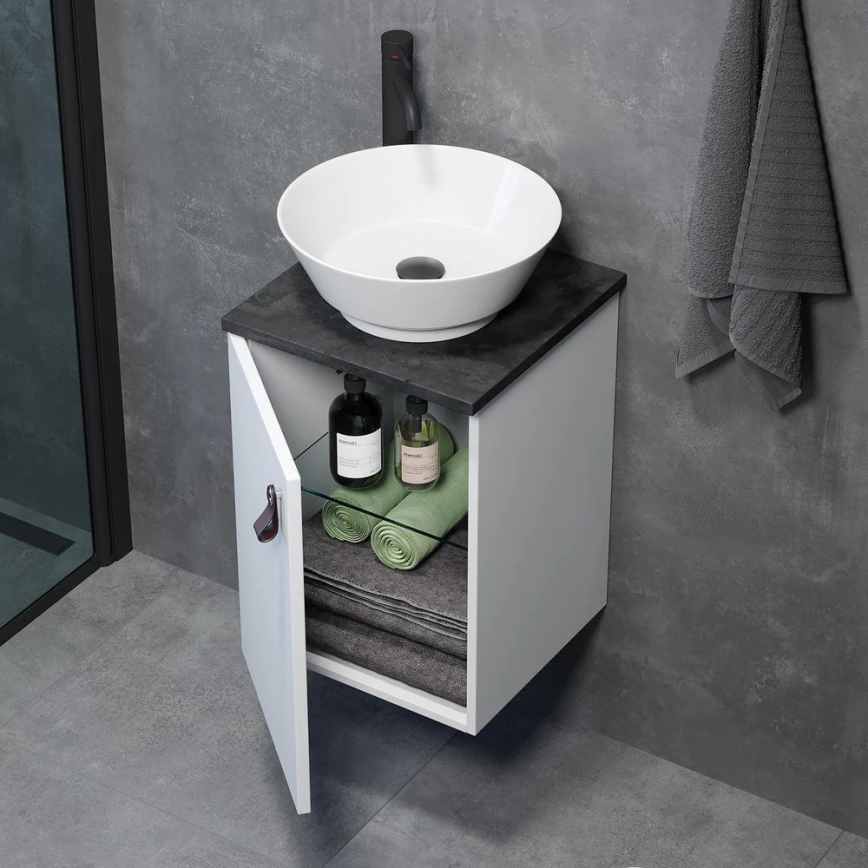 Meuble de salle de bains avec lavabo SOREN, blanc