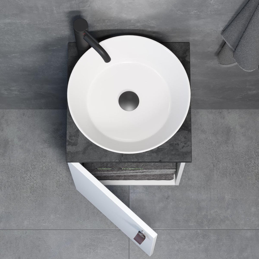 Meuble de salle de bains avec lavabo SOREN, blanc