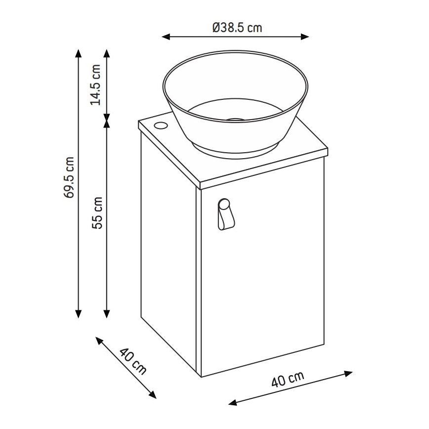 Meuble de salle de bains avec lavabo SOREN noir