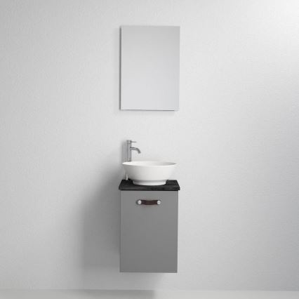 Meuble de salle de bains avec lavabo TAARNHOLM gris