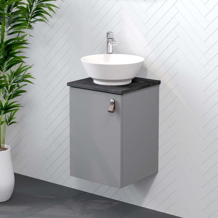 Meuble de salle de bains avec lavabo TAARNHOLM gris