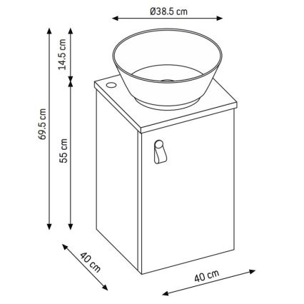 Meuble de salle de bains avec lavabo TAARNHOLM gris