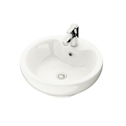 Meuble de salle de bains avec lavabo TRONDHEIM/DRAMMEN 60x57x46 cm noyer/blanc