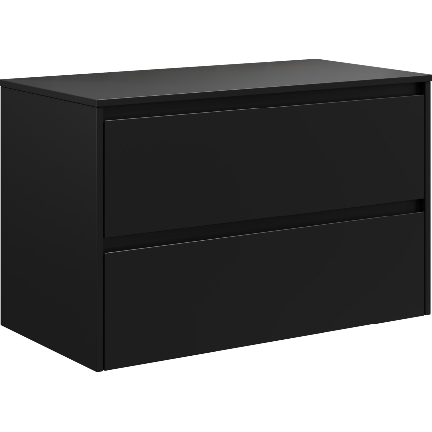 Meuble de salle de bains avec lavabo TRONDHEIM/DRAMMEN 90 x 57 x 46 cm noir/blanc