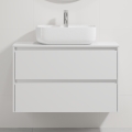 Meuble de salle de bains avec lavabo TRONDHEIM/KRISTIANSAND 90x57x46 cm blanc
