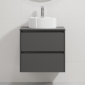 Meuble de salle de bains avec lavabo TRONDHEIM/VIKEDAL 60x57x46 cm anthracite/blanc