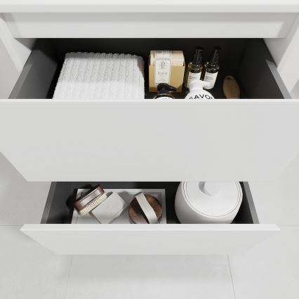 Meuble de salle de bains avec lavabo TRONDHEIM/VIKEDAL 60x57x46 cm blanc