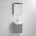 Meuble de salle de bains avec lavabo Vang + armoire-miroir LED 230 V IP44 gris