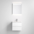 Meuble de salle de bains avec lavabo VEDO + miroir LED (LED/10W/230V, IP44) blanc