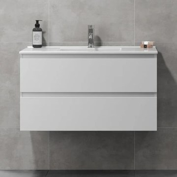 Meuble de salle de bains avec vasque KENWOOD 91 cm blanc