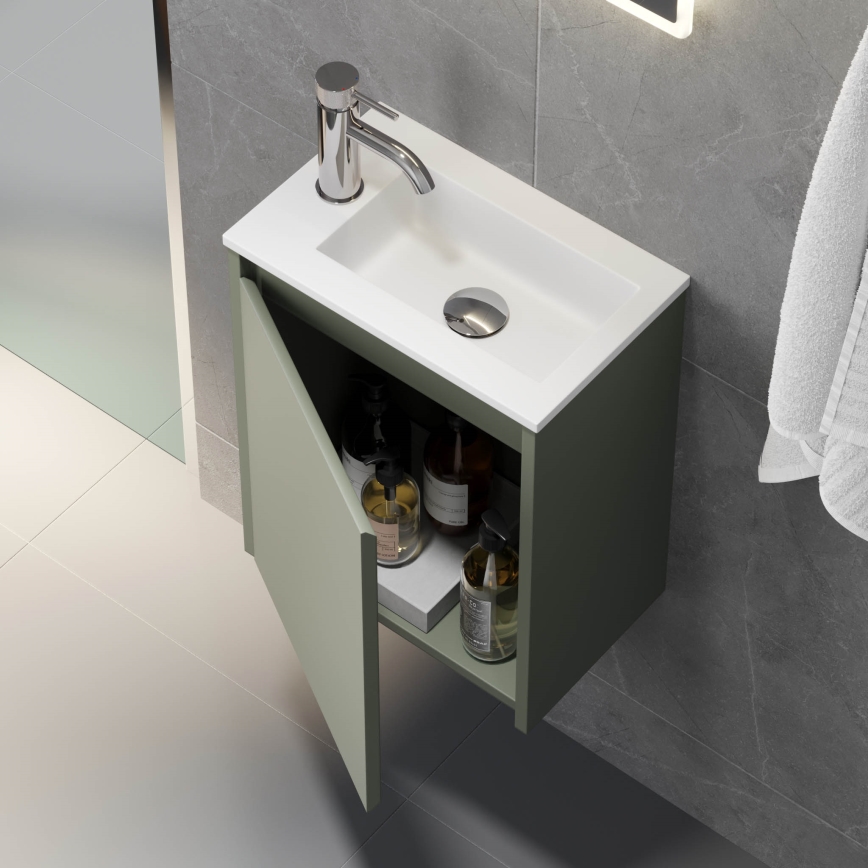 Meuble de salle de bains COMO 40 cm avec lavabo, vert