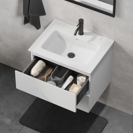 Meuble de salle de bains CONOR 61 cm avec lavabo, blanc