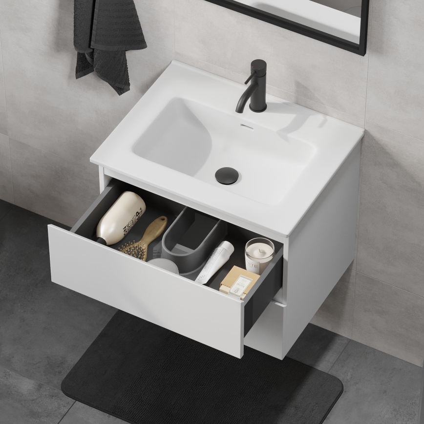 Meuble de salle de bains CONOR 61 cm avec lavabo, blanc