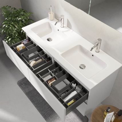 Meuble de salle de bains HELSINKI 120 cm avec lavabo, blanc