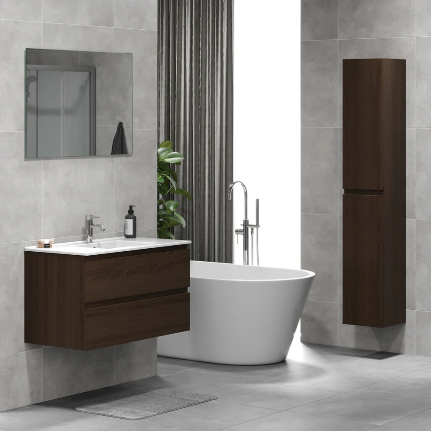 Meuble de salle de bains KENWOOD 186 cm, noyer