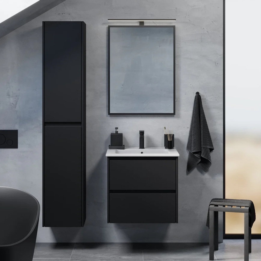 Meuble de salle de bains MOLDE 35x174x32 cm noir