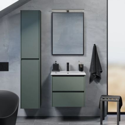Meuble de salle de bains MOLDE 60 cm avec lavabo, vert