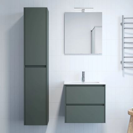 Meuble de salle de bains MOLDE 60 cm avec lavabo, vert