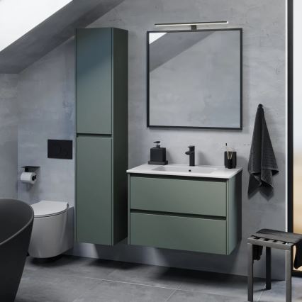 Meuble de salle de bains MOLDE 80 cm avec lavabo, vert