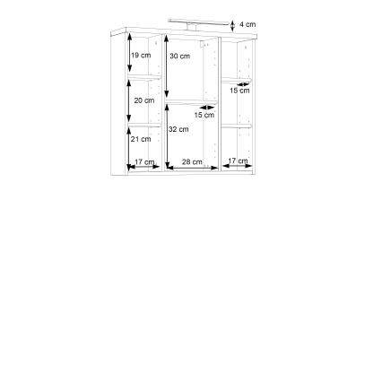 Meuble de salle de bains mural avec miroir VENOM, anthracite/marron