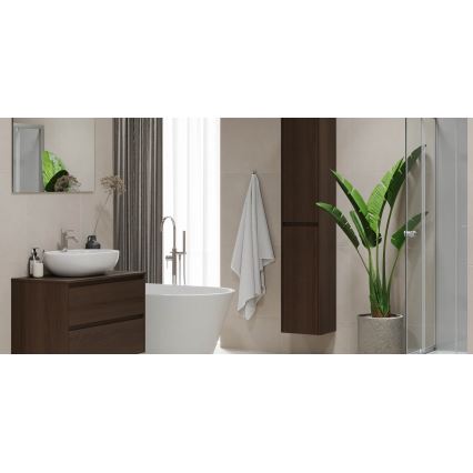 Meuble de salle de bains TRONDHEIM 35x174x30 cm noyer
