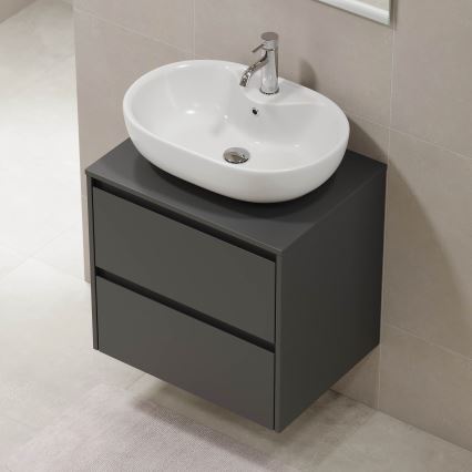 Meuble de salle de bains TRONDHEIM pour lavabo 60 cm anthracite