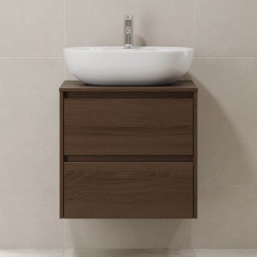 Meuble de salle de bains TRONDHEIM pour lavabo 60 cm, noyer