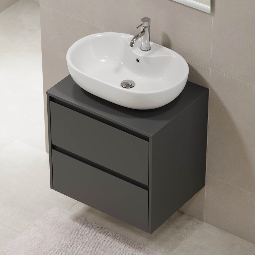 Meuble de salle de bains TRONDHEIM pour lavabo 60x57x46 cm, anthracite