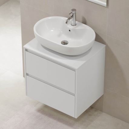 Meuble de salle de bains TRONDHEIM pour lavabo 60x57x46 cm blanc