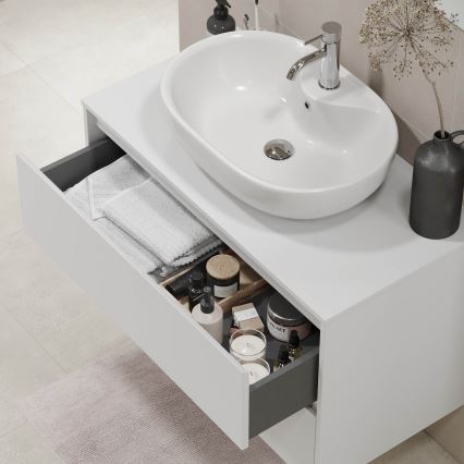 Meuble de salle de bains TRONDHEIM pour lavabo 90 cm, blanc
