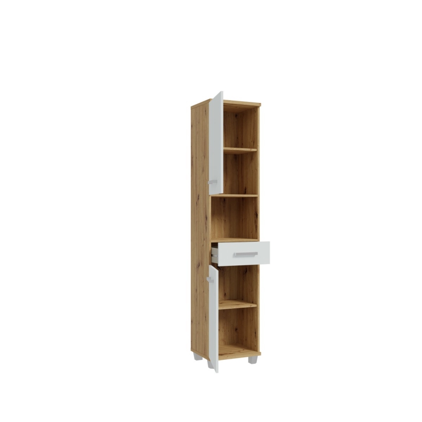 Meuble de salle de bains VENOM blanc/chêne artisan