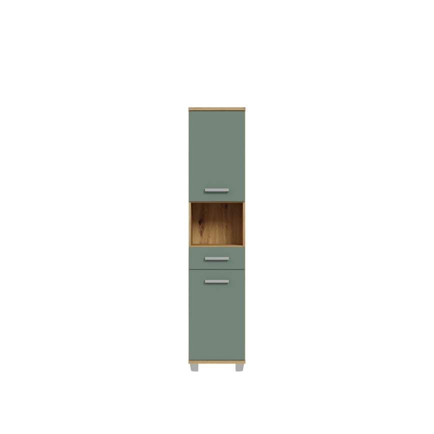 Meuble de salle de bains VENOM vert/chêne artisan