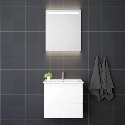 Meuble-lavabo VIGO + miroir mural rétroéclairé à LED/10W/230V IP44 blanc