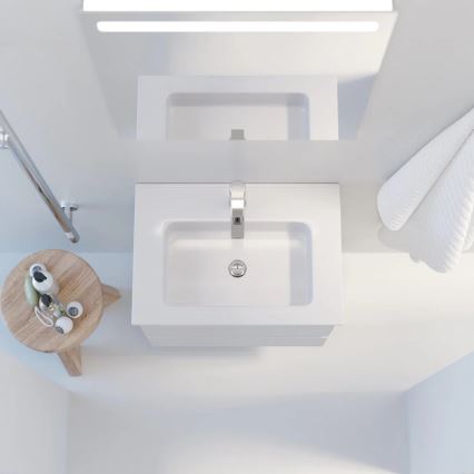 Meuble-lavabo VIGO + miroir mural rétroéclairé à LED/10W/230V IP44 blanc