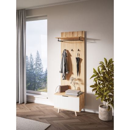 Meuble d'entrée KLEO brun/blanc