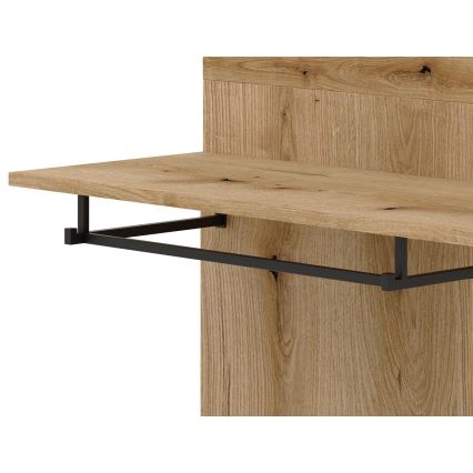 Meuble d'entrée mural avec miroir SVEN, marron/blanc