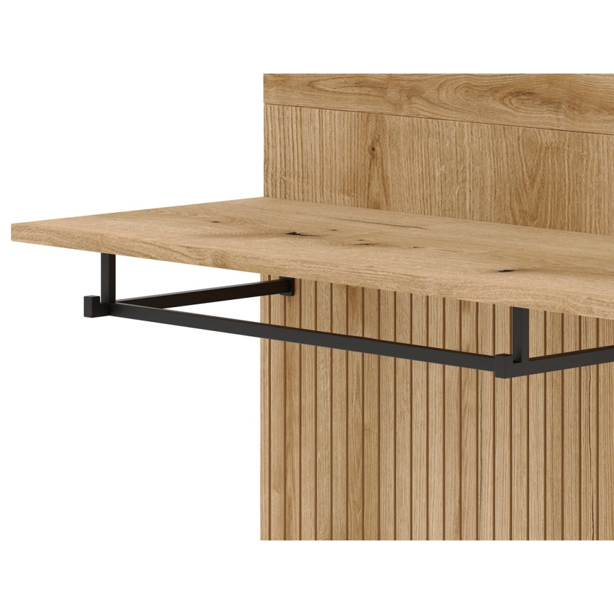 Meuble d'entrée mural avec miroir SVEN marron/gris graphite