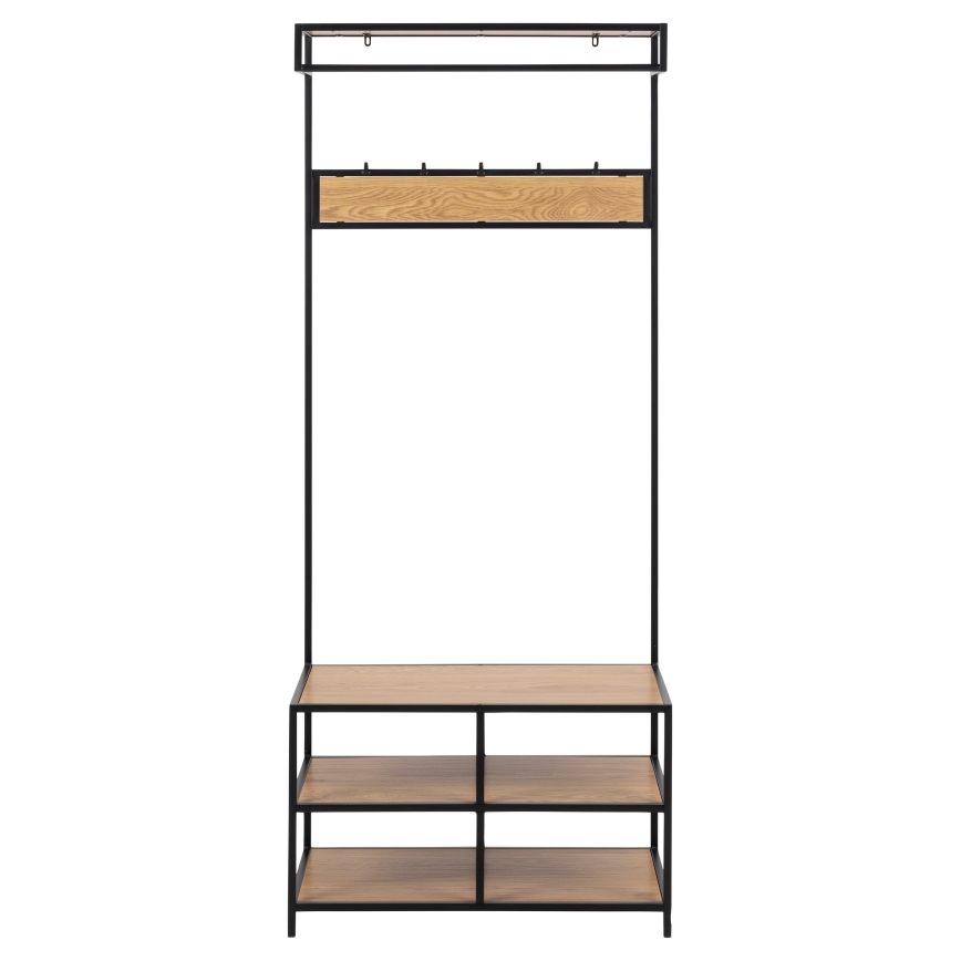 Meuble d'entrée SARON chêne/noir