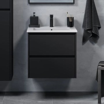 Meuble-lavabo de salle de bains MOLDE 60x55x46 cm, noir