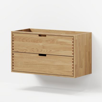 Meuble-lavabo GRIBSKOV 100 cm beige/chêne/blanc