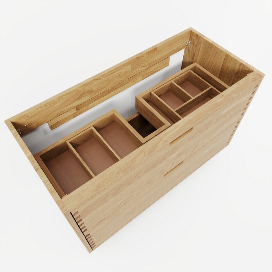 Meuble-lavabo GRIBSKOV 100 cm beige/chêne/blanc