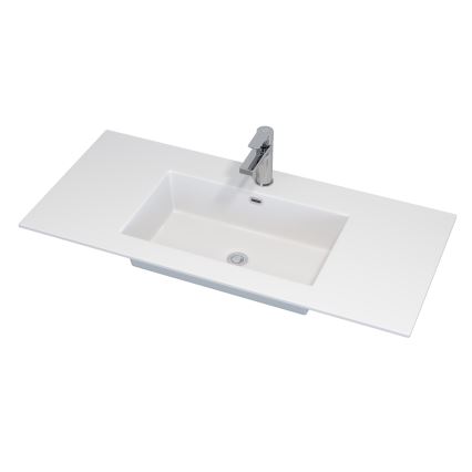 Meuble-lavabo GRIBSKOV 100 cm beige/chêne/blanc