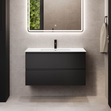 Meuble-lavabo HELSINKI 120 cm, noir