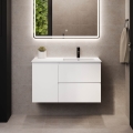 Meuble-lavabo HELSINKI 95 cm, droit / blanc