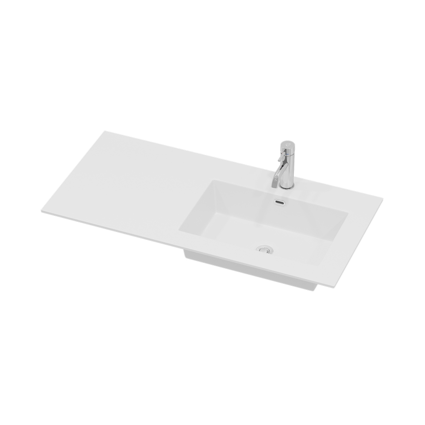 Meuble-lavabo HELSINKI 95 cm, droit / blanc