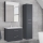 Meuble-lavabo KATE + armoire miroir + armoire murale anthracite
