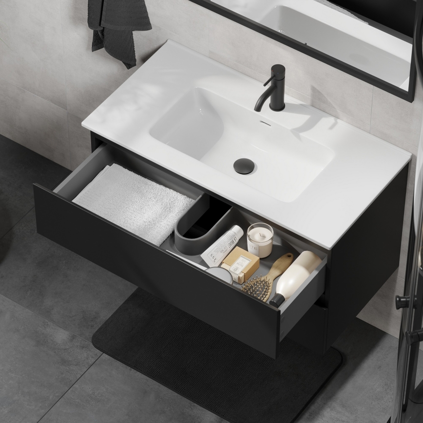 Meuble-lavabo KENWOOD 91 cm noir/blanc