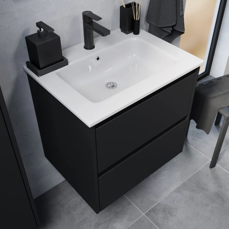 Meuble-lavabo MOLDE 60 cm noir